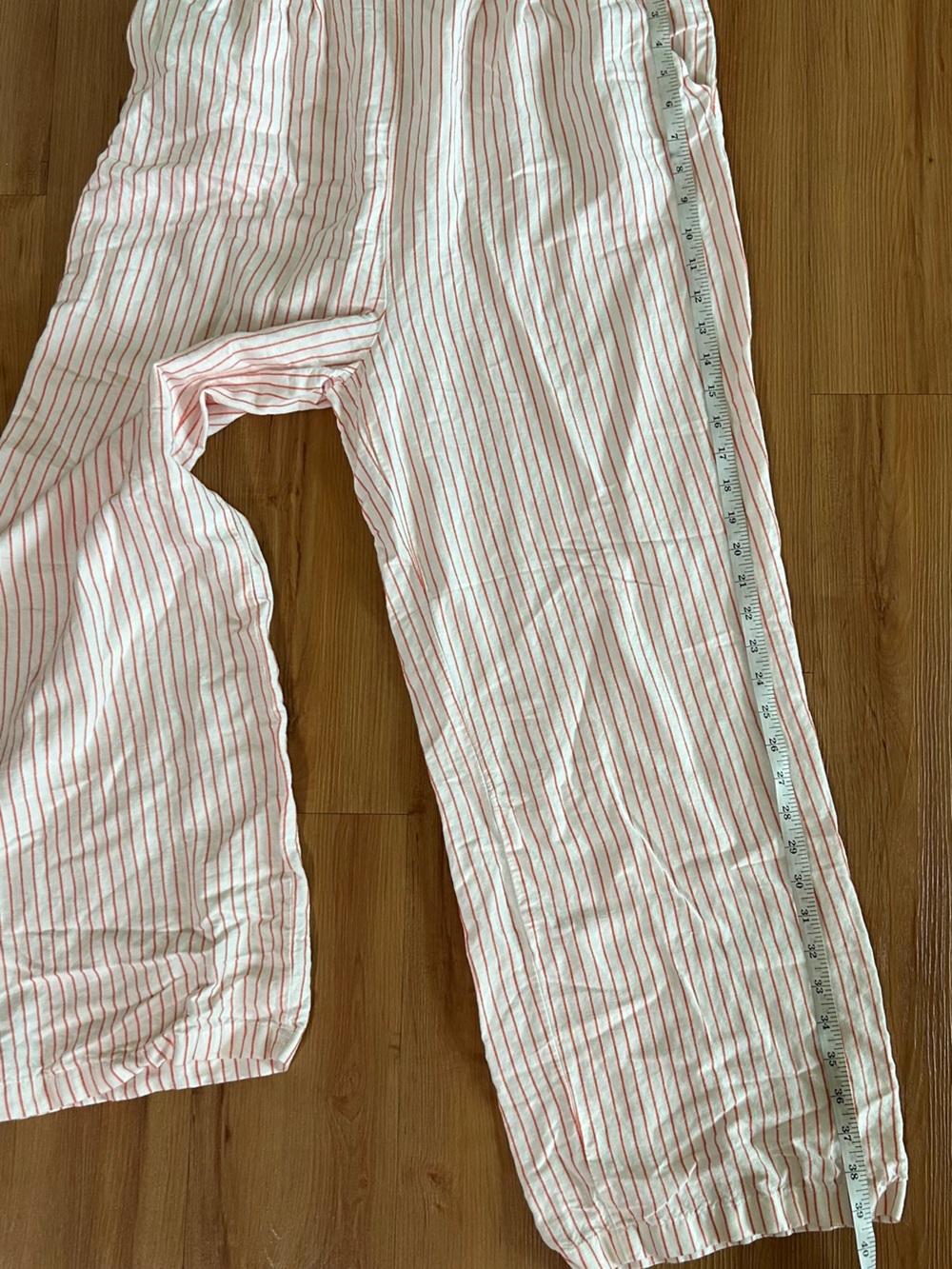LOFT Reddish Orange Striped Halter Linen Blend Jumpsuit - Picture 8 of 10